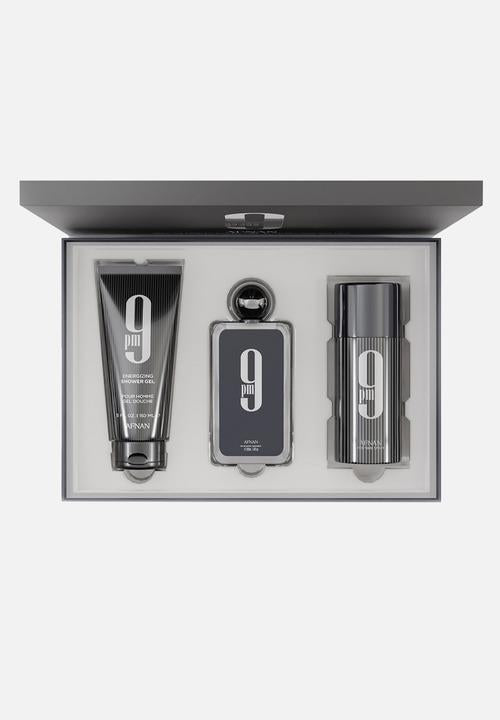 Afnan 9 PM Black 3 Piece Gift Set Edp - 100ml